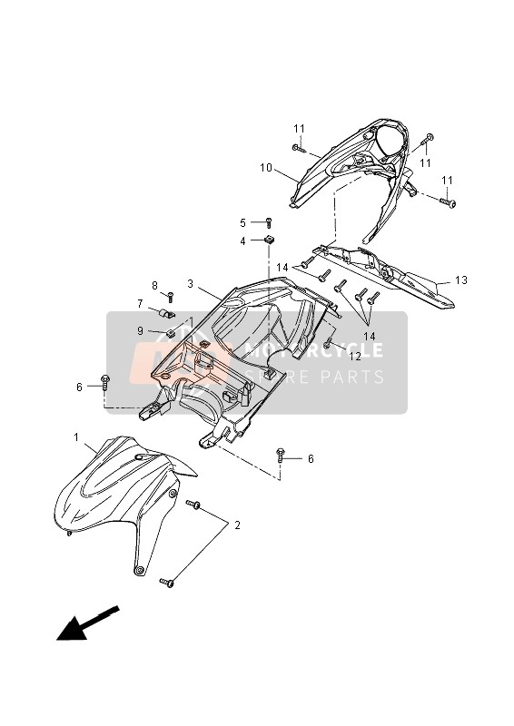 Yamaha NS50 AEROX 2014 KOTFLÜGEL für ein 2014 Yamaha NS50 AEROX